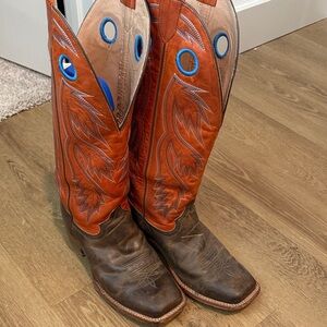 Brown and Orange tall Tony Llama Cowboy Boots